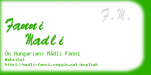 fanni madli business card